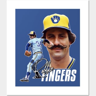 Retro Rollie Fingers Handlebar Crew Tribute Posters and Art